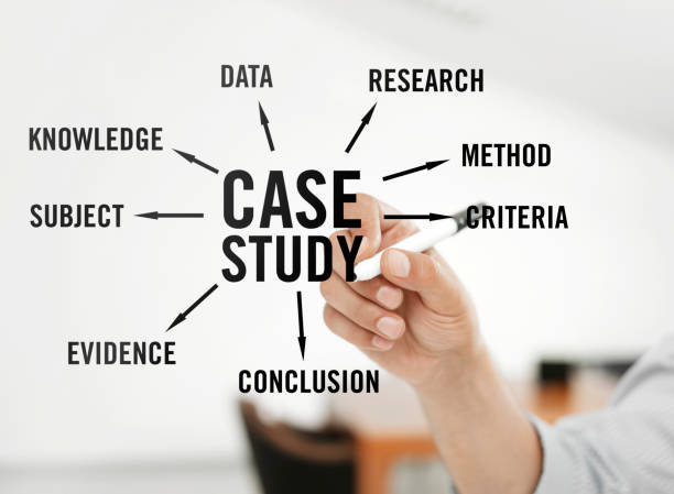 Case study Man drawing Case study chart on a virtual board case study stock pictures, royalty-free photos & images