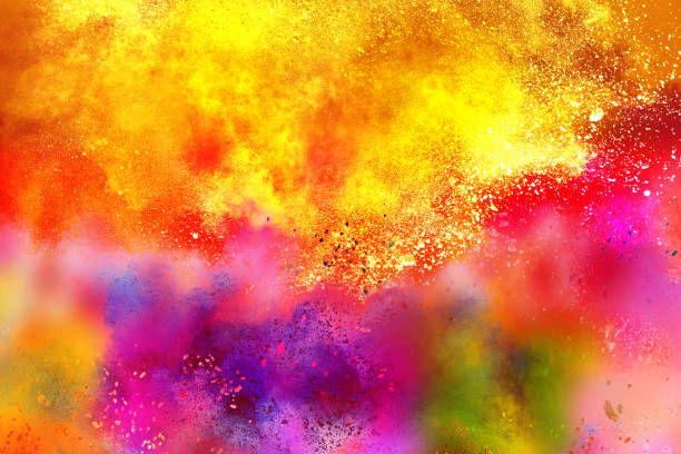 istock Freeze motion of colorful color powder exploding on white background. 1209911847