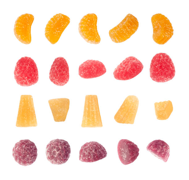 fette di gelatina di frutta o marmellata - agar jelly immagine foto e immagini stock