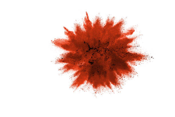 istock Red powder explosion on white background. Colored cloud. Colorful dust explode. Paint Holi. 1209912130