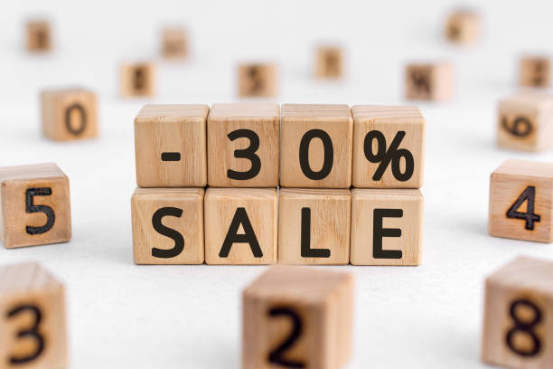 istock -30% sale - from wooden blocks with digits 1209912667