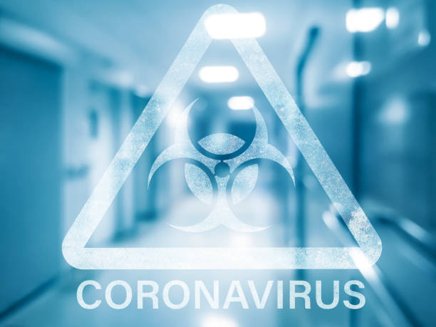 코로나바이러스 위험한 표지판 - biologic 뉴스 사진 이미지