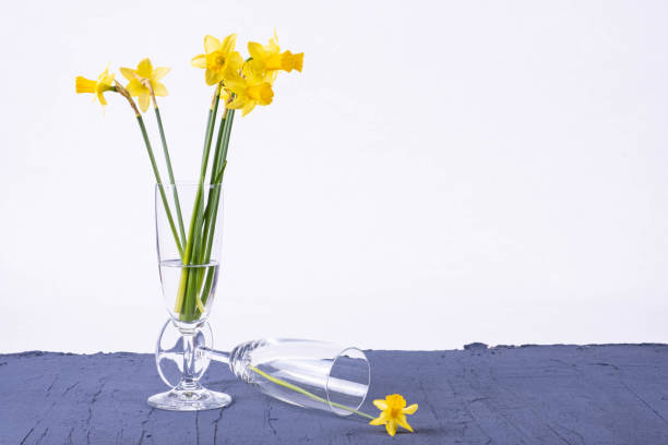 istock bouquet of spring daffodils stand in a vase on a table 1209913742