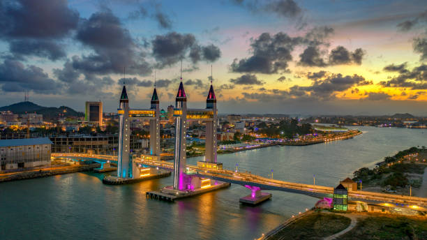 Sunset hour from Kuala Terengganu, Malaysia.