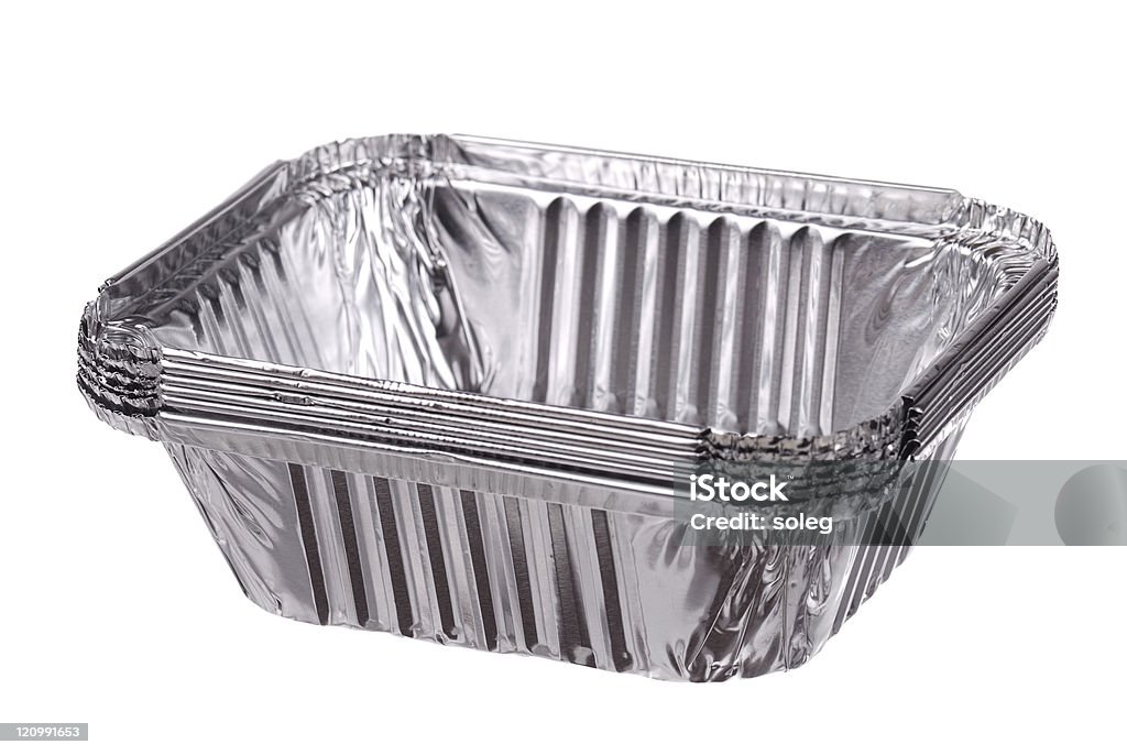 Stapel baking dish von Folie - Lizenzfrei Aluminium Stock-Foto