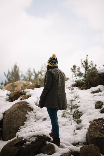 istock Girl standing on a mount with snow 1209918233