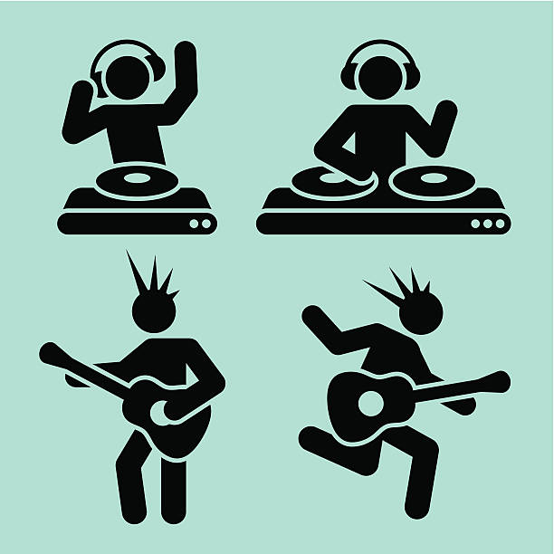 music pictograms  dj clipart stock illustrations