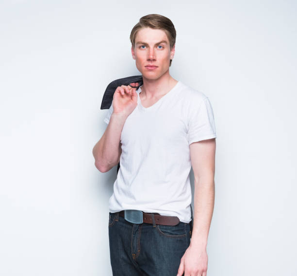 istock Caucasian male wearing leather jacket 1209921961