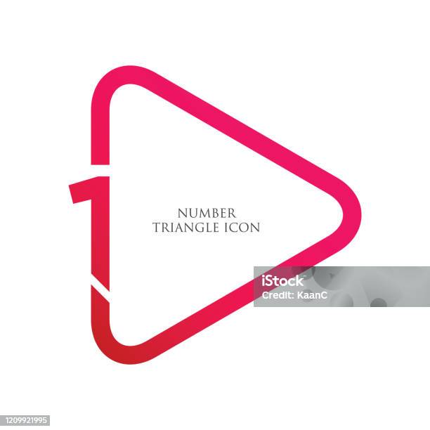 Triangle Numbers Icon Triangle Shape Number Stock Illustration Step Number Vector Template ...