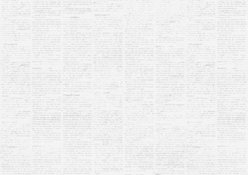 Old grunge newspaper paper textured background. Blurred vintage newspapers texture background. Blur unreadable aged news horizontal page with place for text, images. Gray color collage.