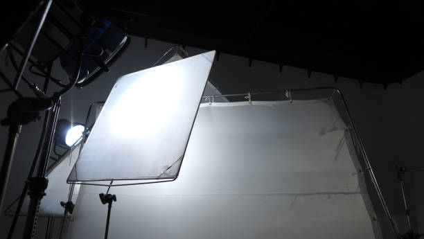 istock Big studio LED continue lighting for photo and video shooting production on tripod which very strong and powerful by more than 1000 watt and light setup include softbox or transperant paper for softer images. 1209923705