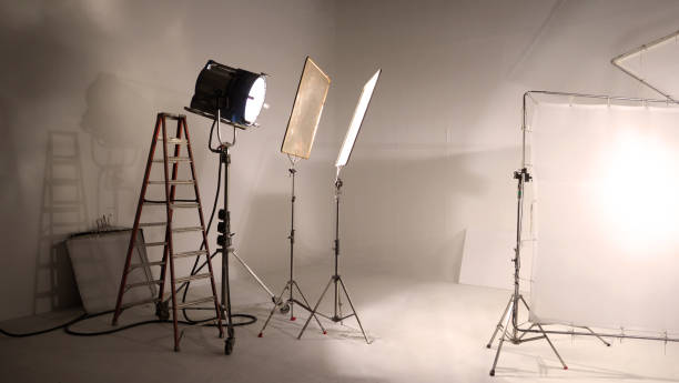 istock Big studio LED continue lighting for photo and video shooting production on tripod which very strong and powerful by more than 1000 watt and light setup include softbox or transperant paper for softer images. 1209923712