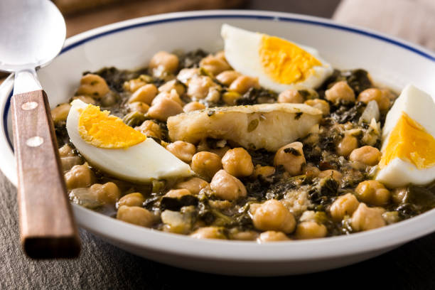 istock Chickpea stew with spinach and cod or potaje de vigilia 1209926720