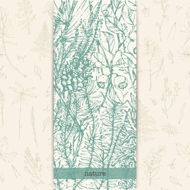 вертикальный баннер с экологическим дизайном. - autumn backgrounds biology botany stock illustrations