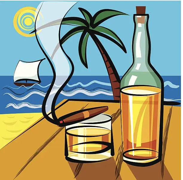 Vector illustration of rum