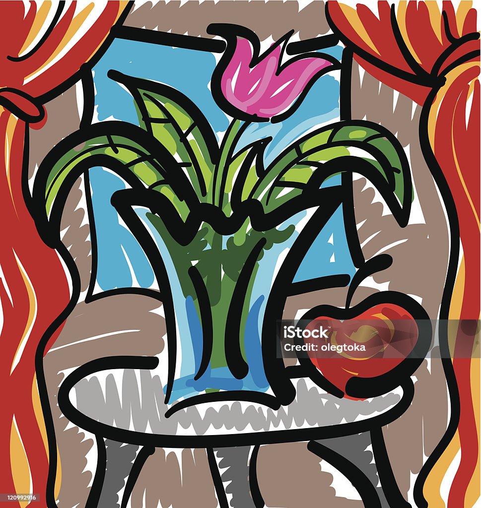 Ancora la vita con i filtri tulip e apple - arte vettoriale royalty-free di Amore