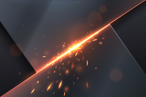 Abstract metal background with sparks in vector
