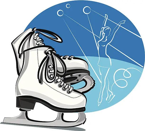 Vector illustration of figure skates
