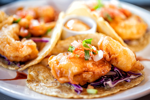 Baja California style shrimp tacos