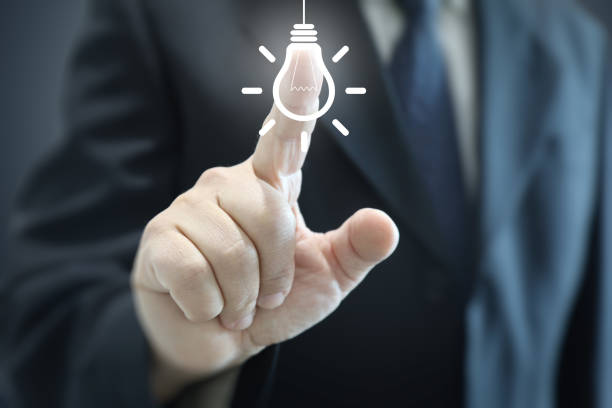 Businessman creative bright idea innovation business leadership
