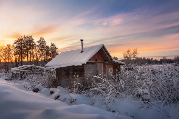 Russian village. Murmansk region the city of Kirovsk.