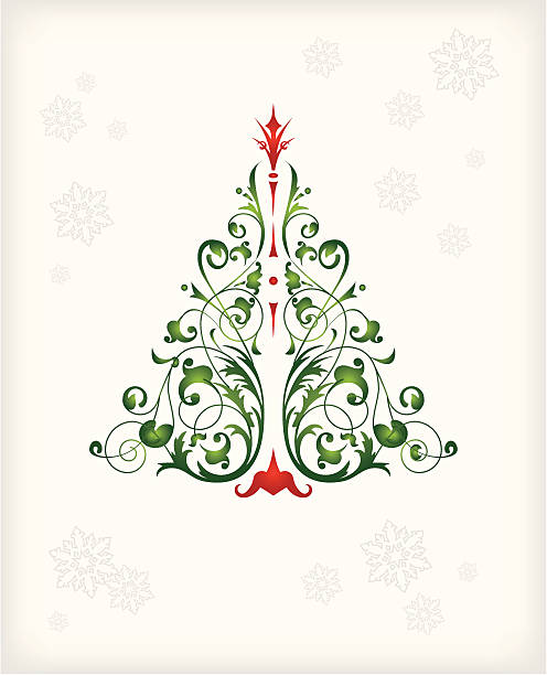 Christmas tree card with place for your text vector art illustration