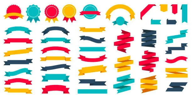 Vector illustration of Ribbons Set - Vector Flat Collection