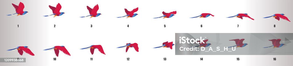 Bird Flying Animation Sequence Loop Animation Sprite Sheet Stock  Illustration - Download Image Now - iStock