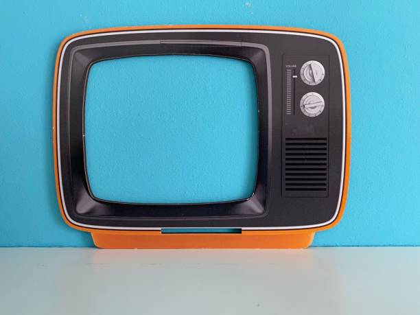istock Retro TV screen on blue background 1209939040