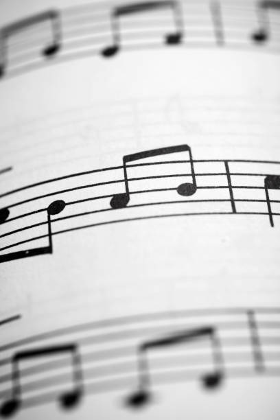악보 - musical note defocused musical staff treble clef 뉴스 사진 이미지