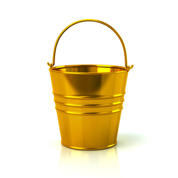 istock Golden bucket with handle 3d illustration 1209944530