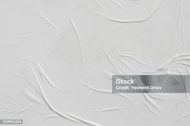 Crumpled White Paper Abstract Background For The Designer Stock Photo - Download Image Now