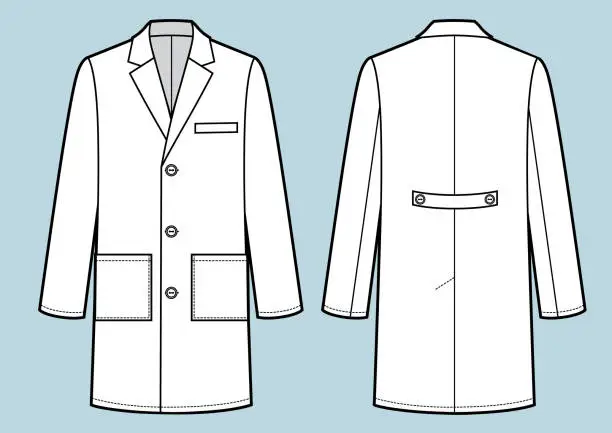 Vector illustration of Medical doctor working robe. Fashion sketch illustration