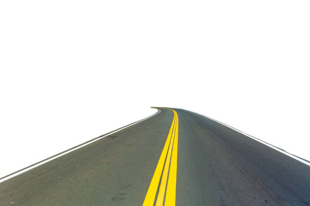 istock Asphalt road on white with path,Road, White Background, Asphalt, Cut Out, Digitally Generated Image 1209948001