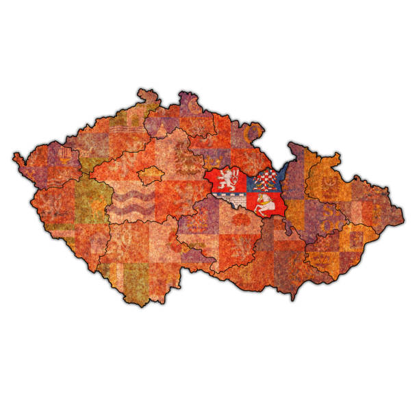 istock emblem of pardubice region on administration map of Czechia 1209954609