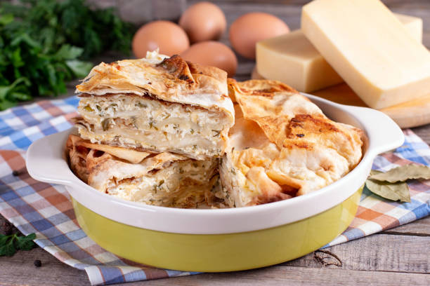 istock Homemade lavash pie with cheese and herbs 1209956558