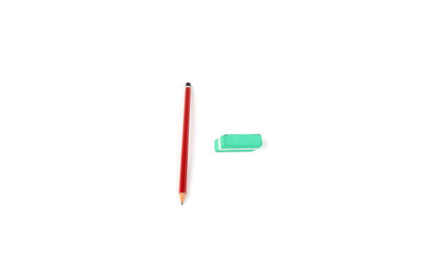 Pencil and Eraser Isolated on white