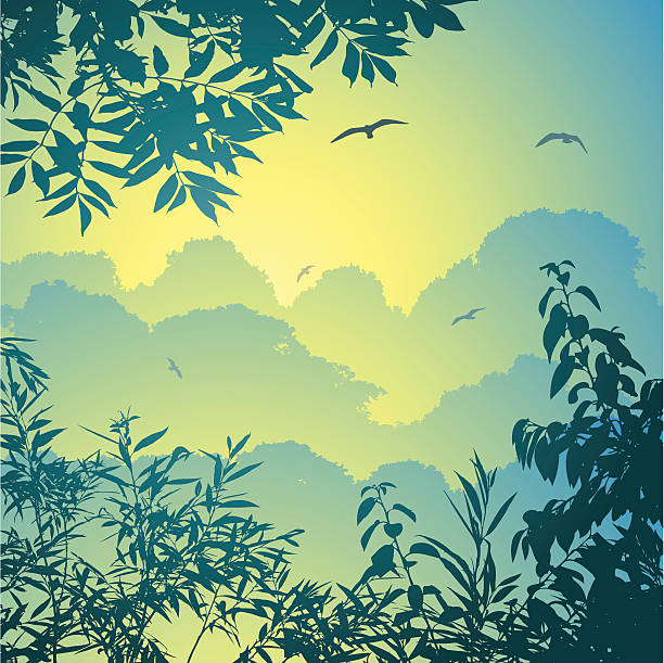 Forest Landscape vector art illustration