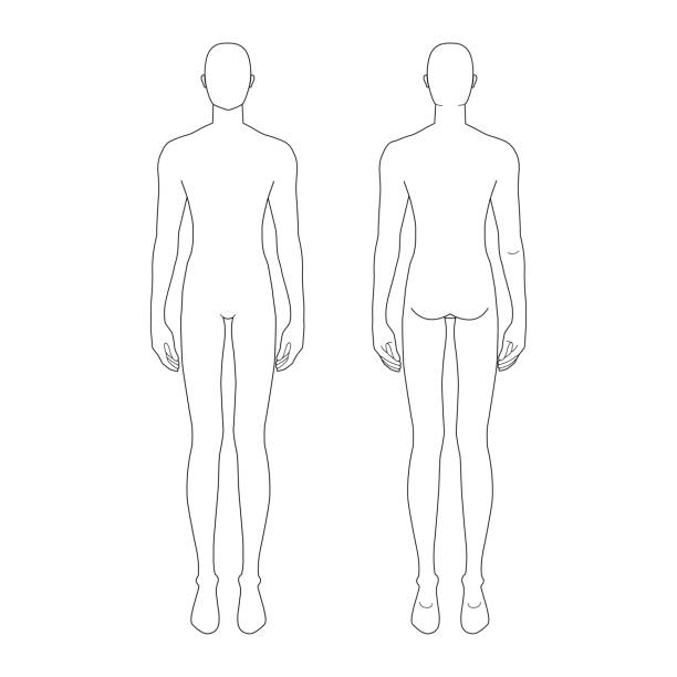 istock Fashion template of standing men 1209961162