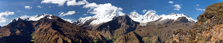 Mount Saksarayuq, Andes mountains, Choquequirao trekking trail near Machu Picchu, Inca trail, Cuzco or Cusco region in Peru