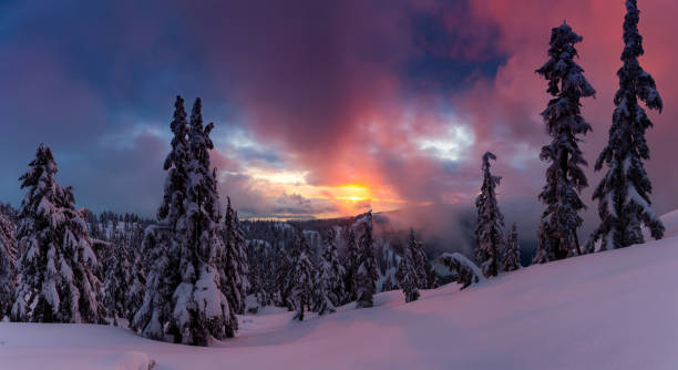 istock Cloudy Sunset in Canadian Mountain Landscape 1209964890