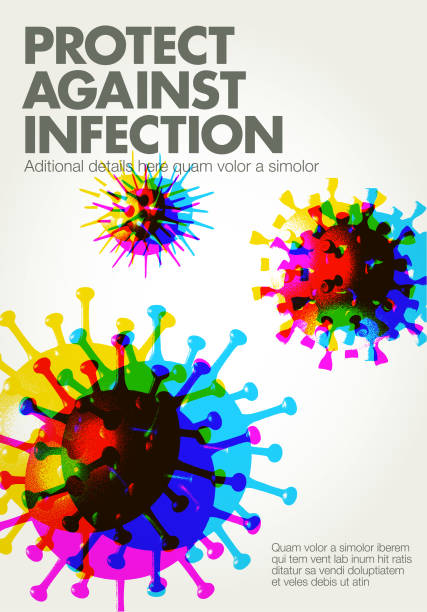 tło komórek wirusowych - flu bug stock illustrations