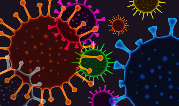 tło komórek wirusowych - flu bug stock illustrations