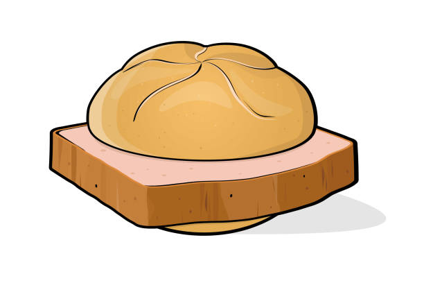 ilustrações, clipart, desenhos animados e ícones de ilustração vetorial do bolo de carne de alimentos especiais alemão chamado leberkäse - meat loaf meat cooked beef