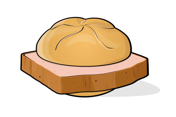 vector illustration of German specialty food meatloaf called Leberkäse vector art illustration
