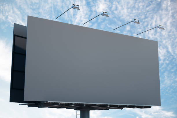 istock Blank Black banner on blue sky background. 1209979953