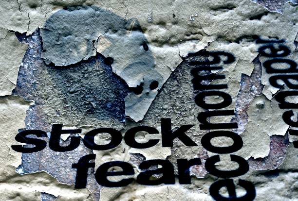 istock Stock and fear concept on grunge background 1209980201