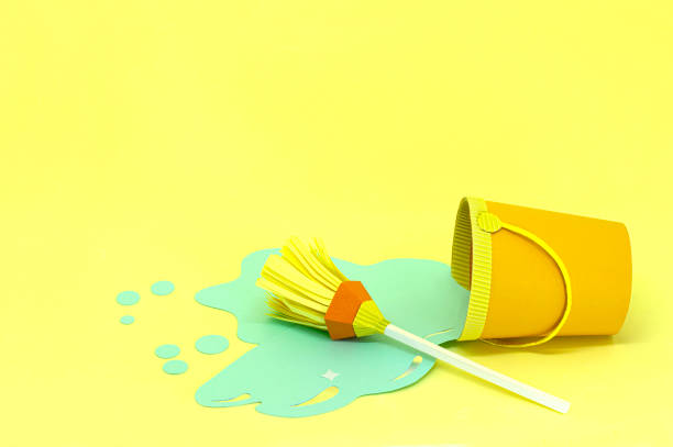 istock Paper bucket with spilled water and mop 1209981232
