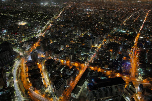 istock Santiago de Chile, Aerial View at Night 1209981816