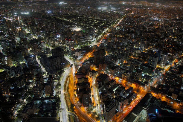 istock Santiago de Chile, Aerial View at Night 1209982752